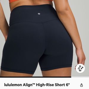 Lululemon high-rise short 6 inch. Size 6. True navy